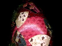 Kimono Fans Chiyogami Ukrainian Style Easter Egg Pysanky by So Jeo : Pysanky Pysanka Ukrainian Easter egg batik ukrainian easter art batik  eggshell kimono chiyogami washi origami fans cranes birds blooms gold leaf sojeo leblond artist